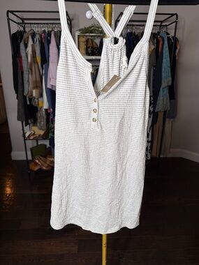 Buckle White Textured Knit Tank Top